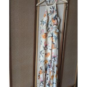 Floral open back BCBG gown, NWT